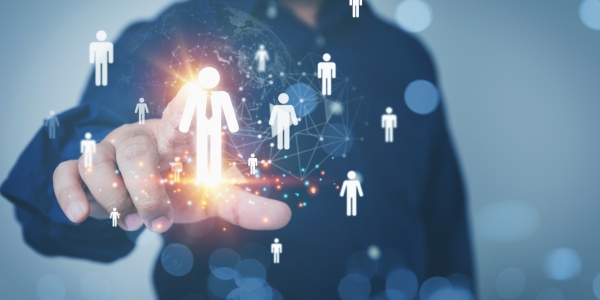 Human resource manager checks the CV online selected the employees for interview. Recruitment, soft skill and hard skill. Human Resources, HR management recruitment, employment concept.